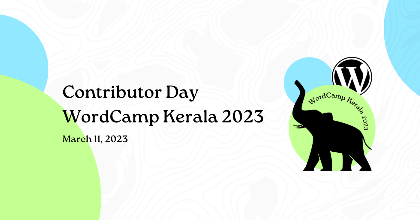 WordCamp Kerala 2023 Contributor Day design with logo