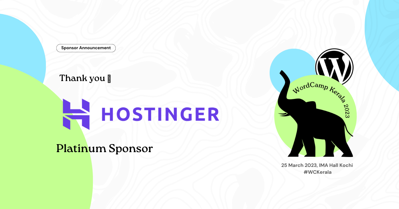 Thank You Hostinger for Supporting WordCamp Kerala 2023 as a Platinum Sponsor