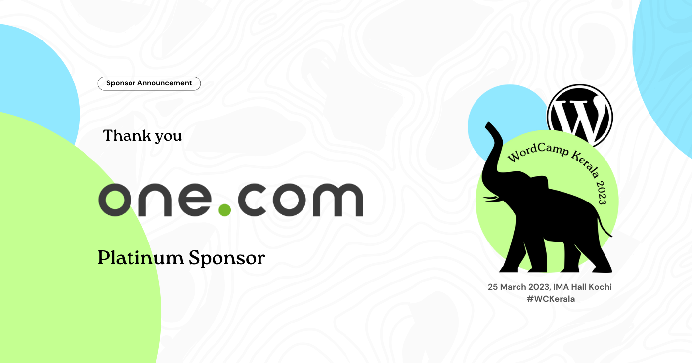 Thank you, One.com for being a Platinum Sponsor of WordCamp Kerala 2023