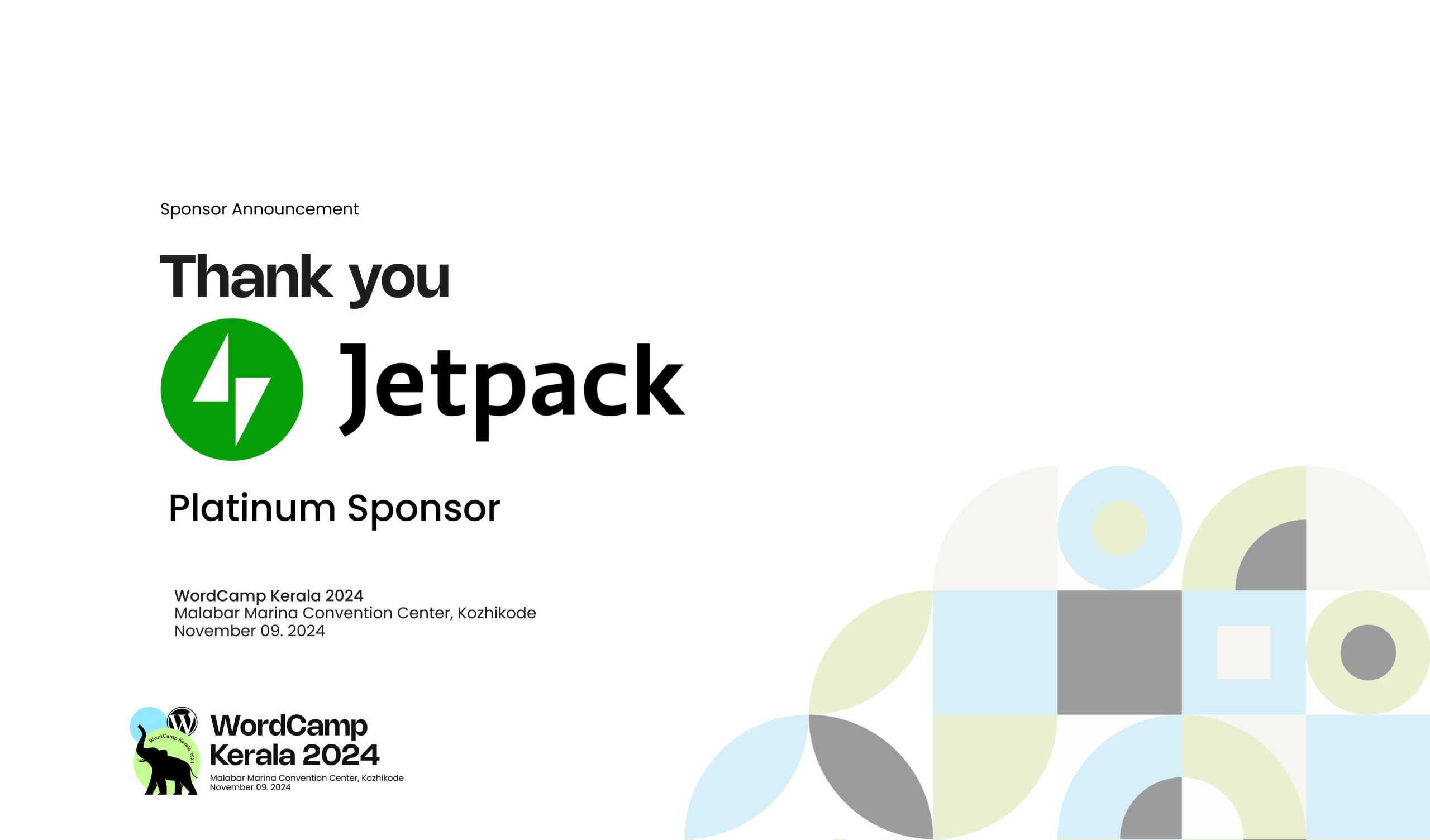 Thank you Jetpack for Sponsoring WordCamp Kerala 2024