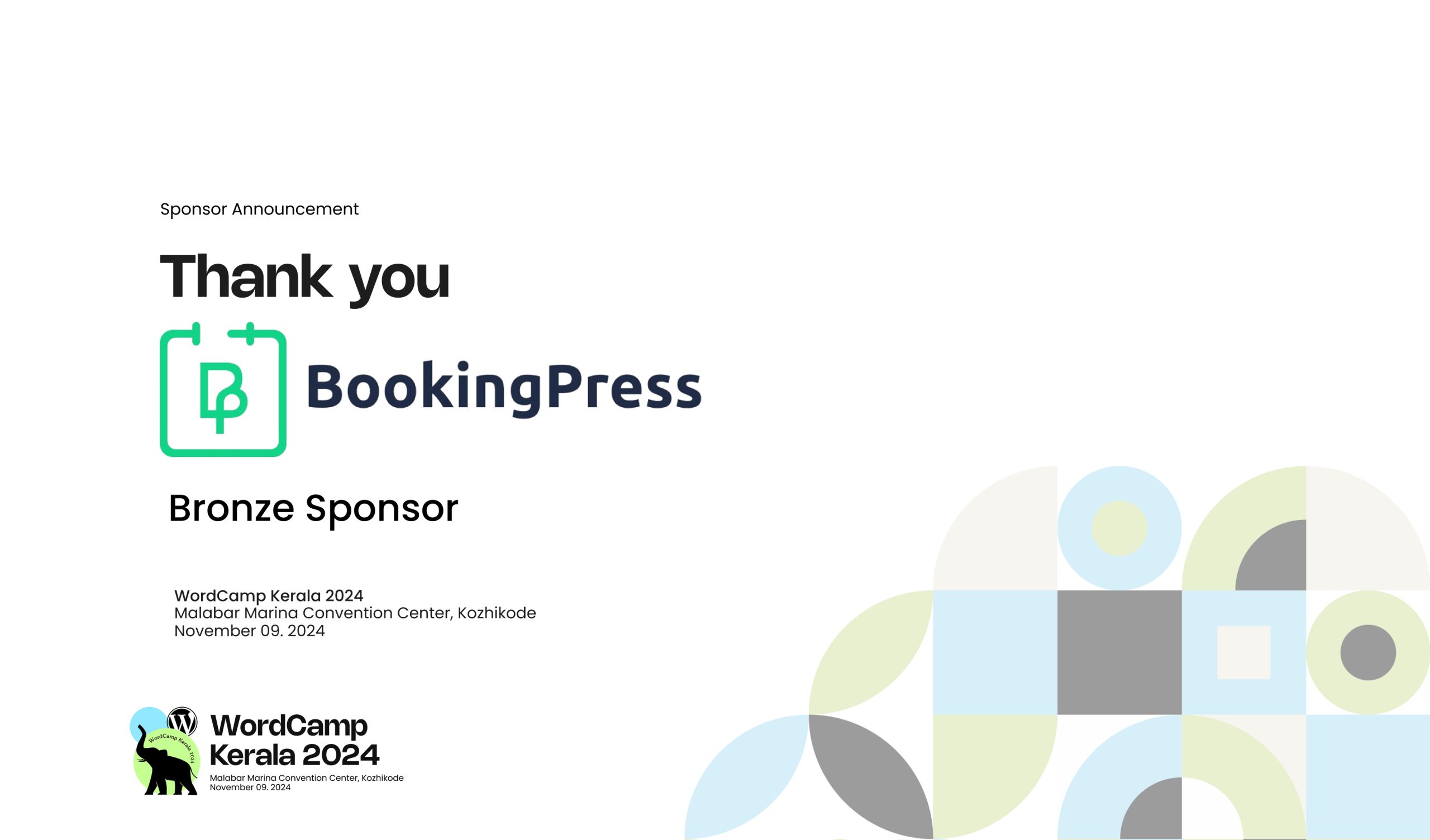 Thank you BookingPress for Sponsoring WordCamp Kerala 2024
