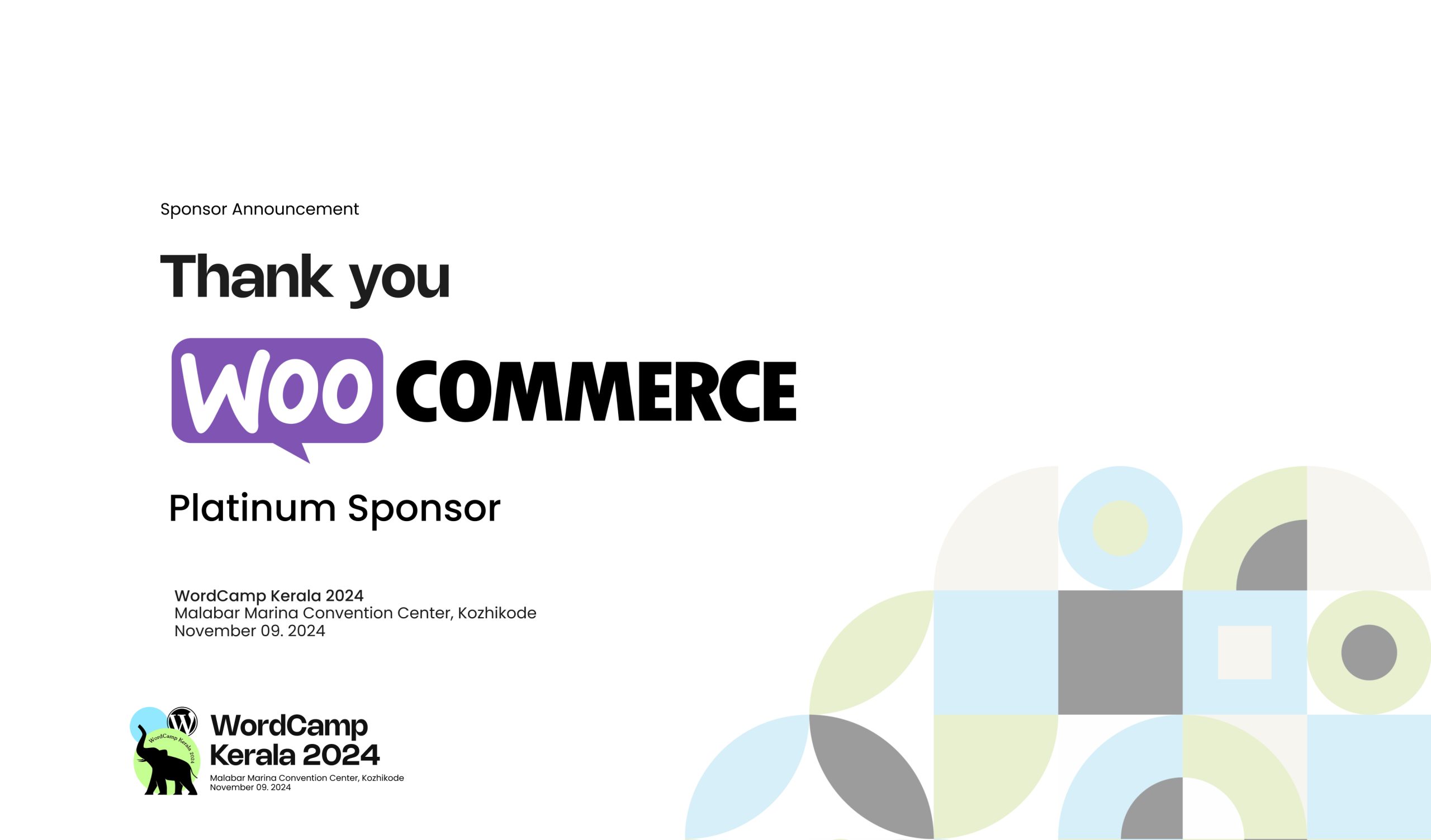 Thank You WooCommerce for Sponsoring WordCamp Kerala 2024