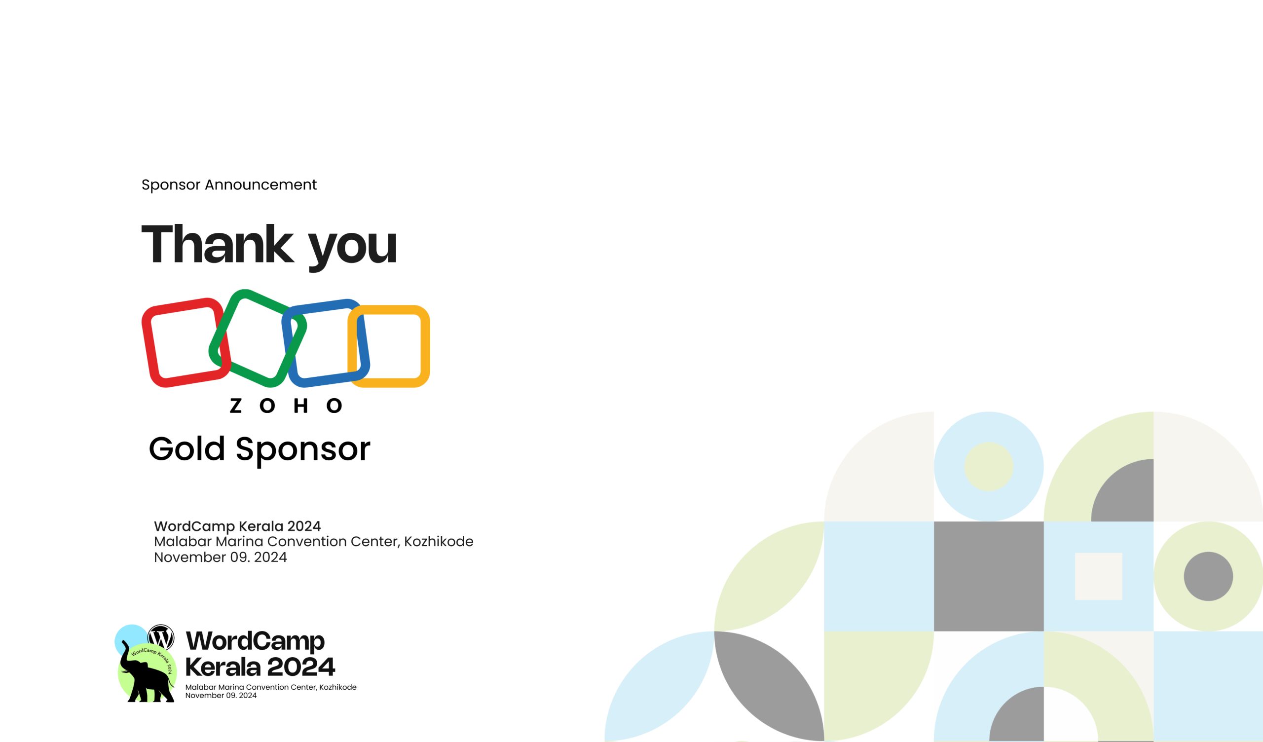 Thank you Zoho for Sponsoring WordCamp Kerala 2024