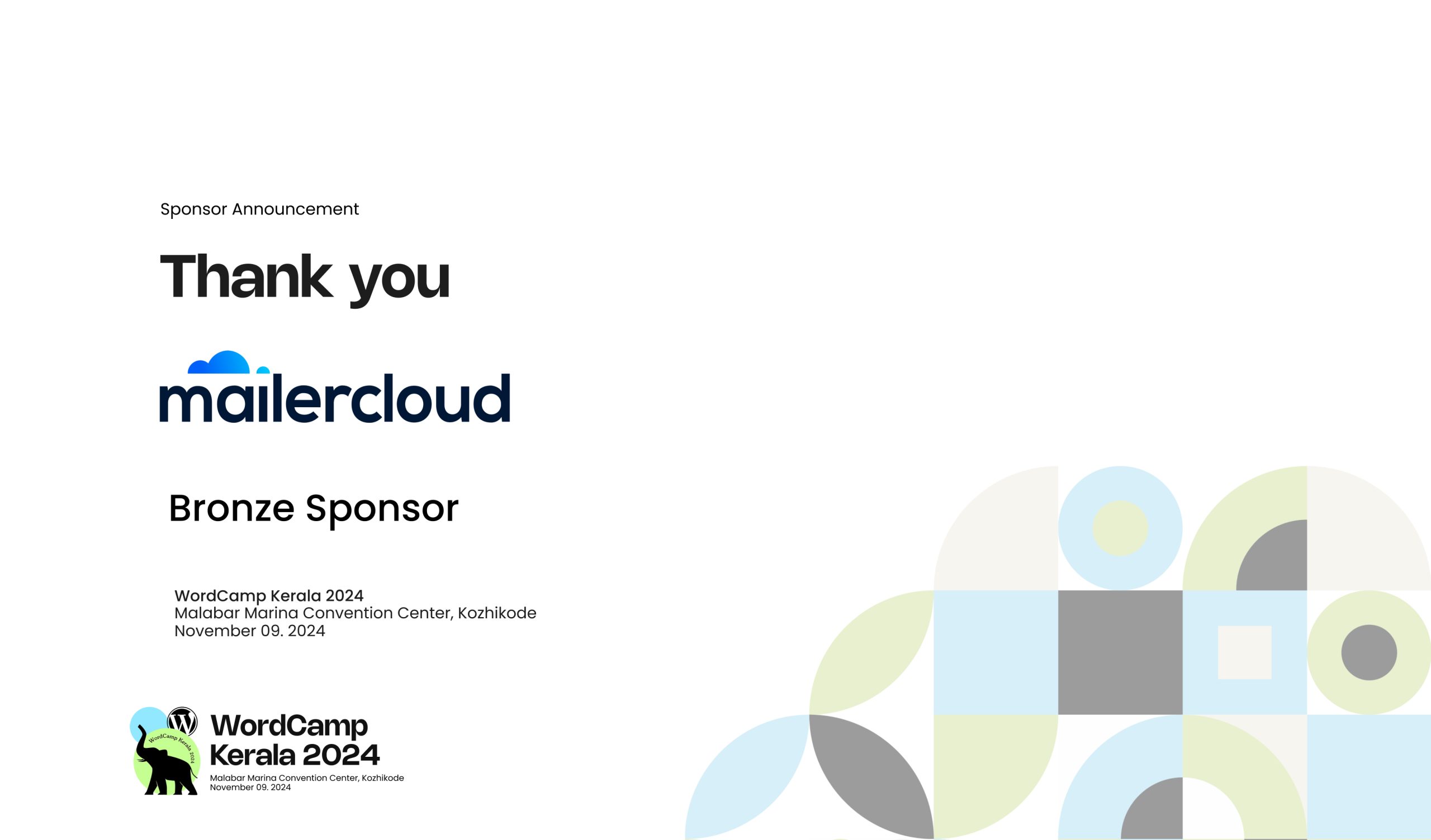 Thank you Mailercloud for Sponsoring WordCamp Kerala 2024
