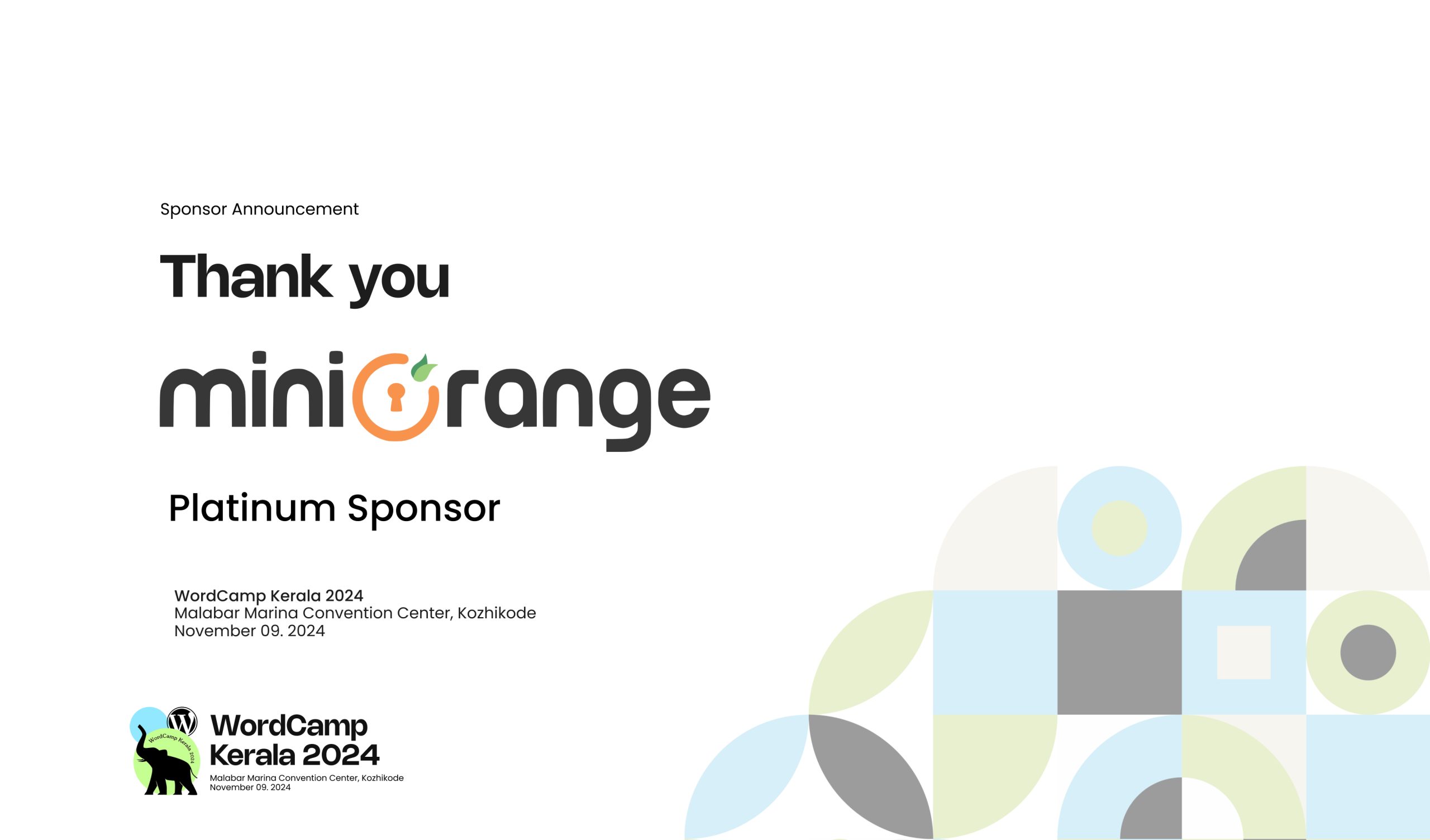 Thank you miniOrange for Sponsoring WordCamp Kerala 2024